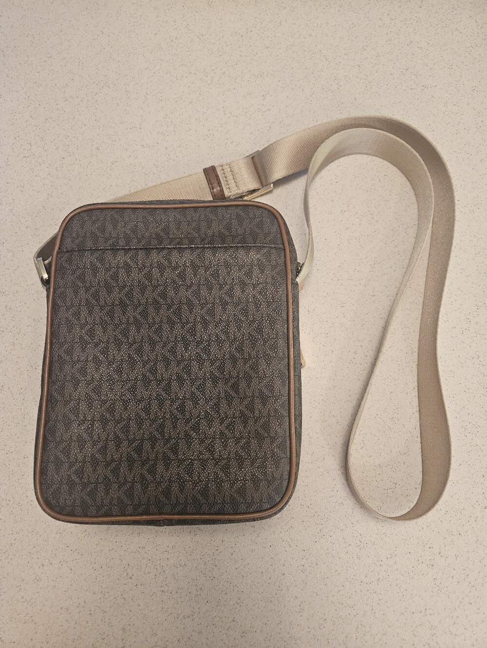 Michael Kors Jet Set Crossbody Signature Brown Purse PVC Coated Canvas - Picture 6 of 13